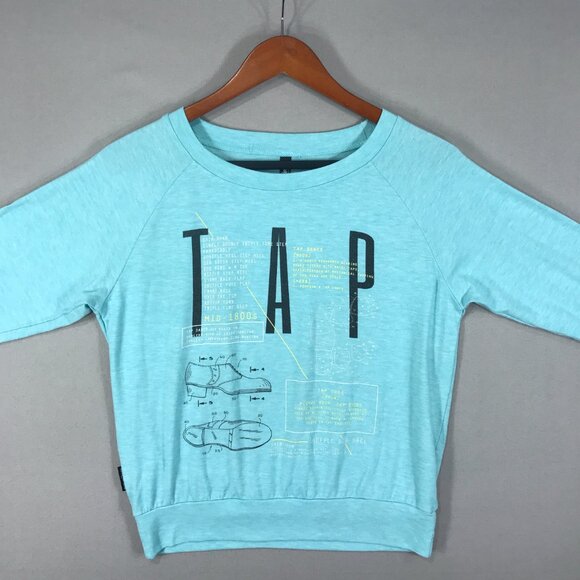 Sugar & Bruno Shirt Youth One Size Blue Tap Dance Pullover Long Sleeve Thumbhole - Picture 9 of 13